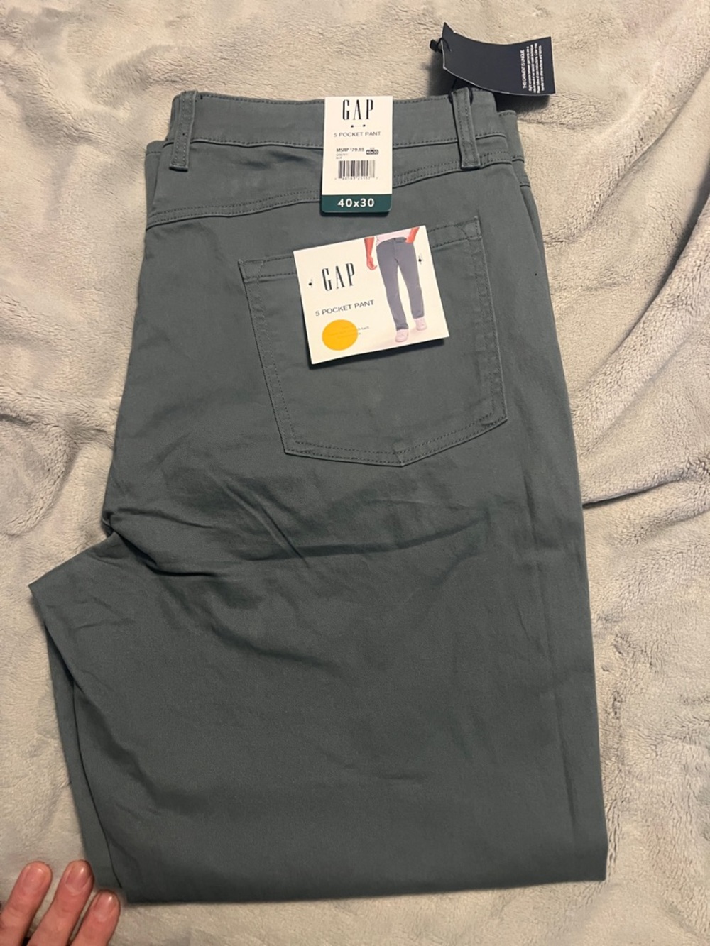 GAP 5-Pocket Pants — Slate Green